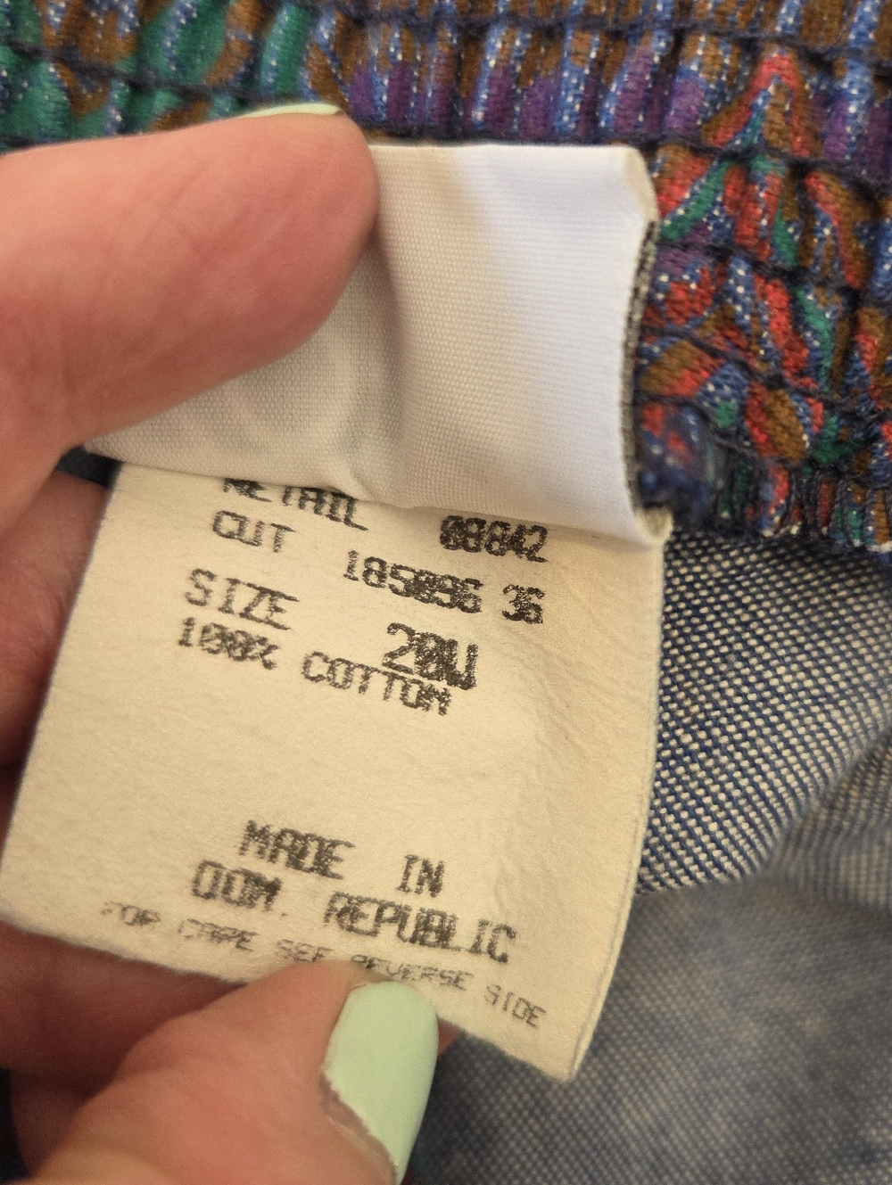 VTG Koret City Blues Southwestern Denim Midi Skirt Plus Size 20W Button Front - Picture 10 of 15
